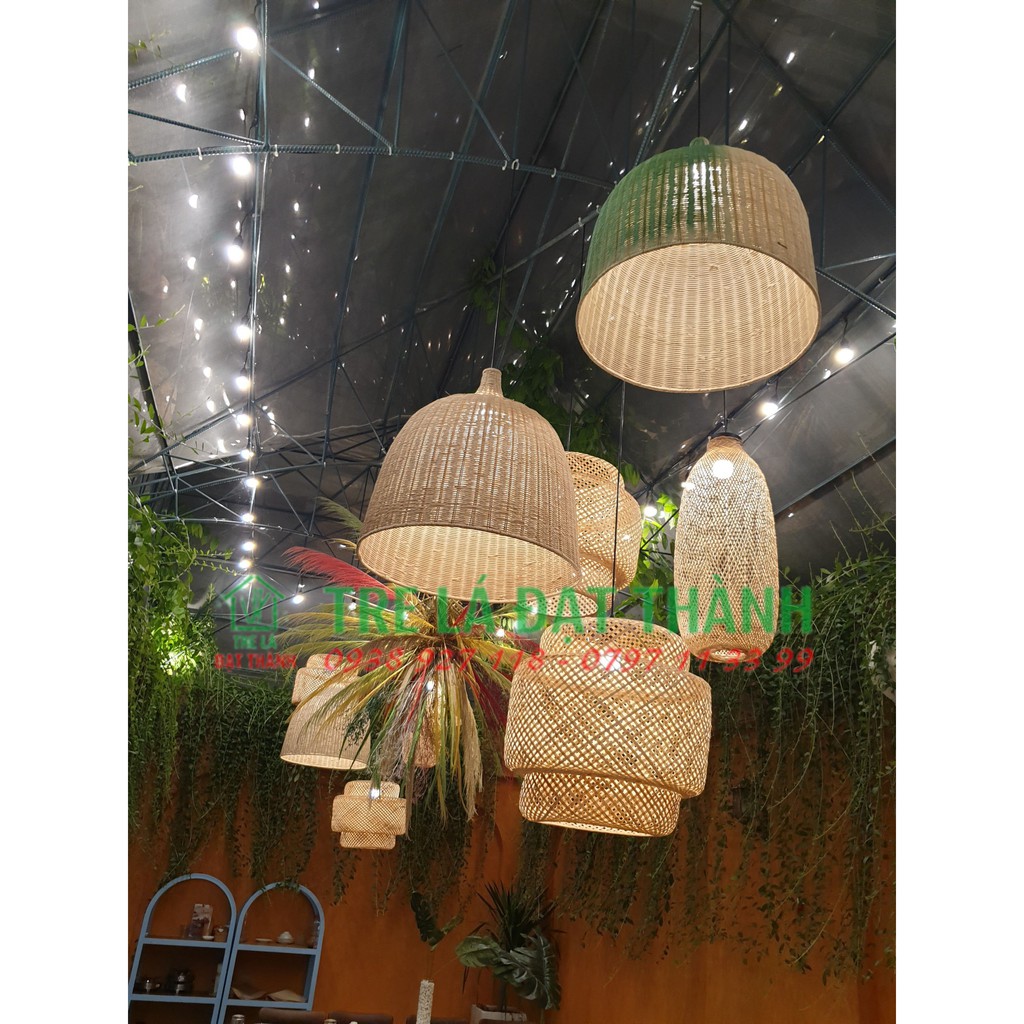 Đèn tre, lồng mây tre đèn trụ - Hàng xuất khẩu loại đẹp