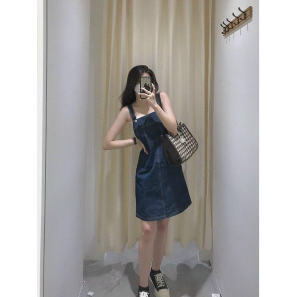 Yếm jean xanh đậm MS241 kèm ảnh thật