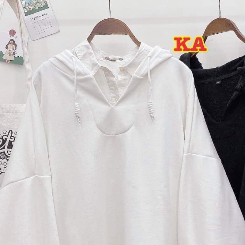 Áo mũ cổ V KA55