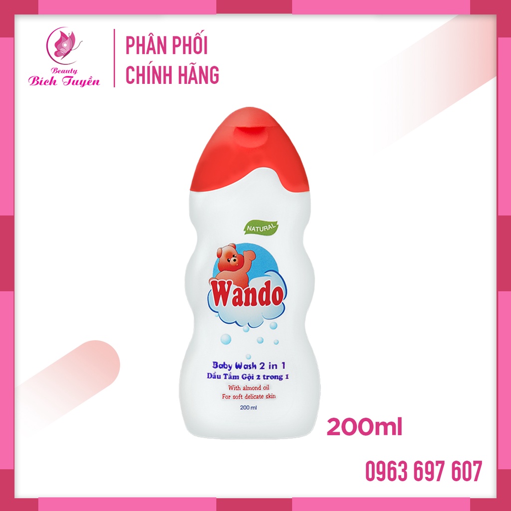 Sữa Tắm Gội Toàn Thân Em Bé WANDO Babycare 2 in 1 - 200ml - 500ml