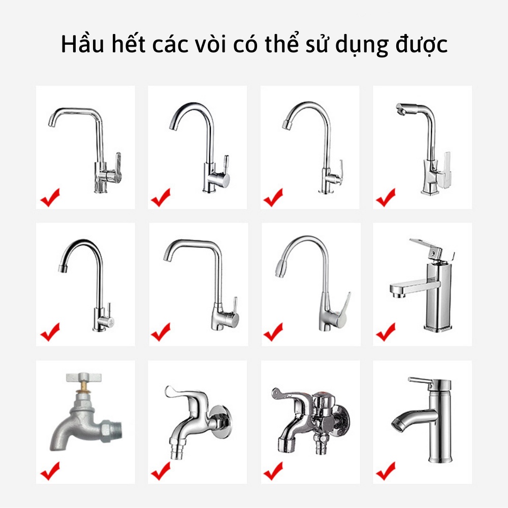 Vòi rửa bát tự động tăng áp 3 chế độ nước, kèm phụ kiện nối với tất cả các loại vòi NANALI STORE