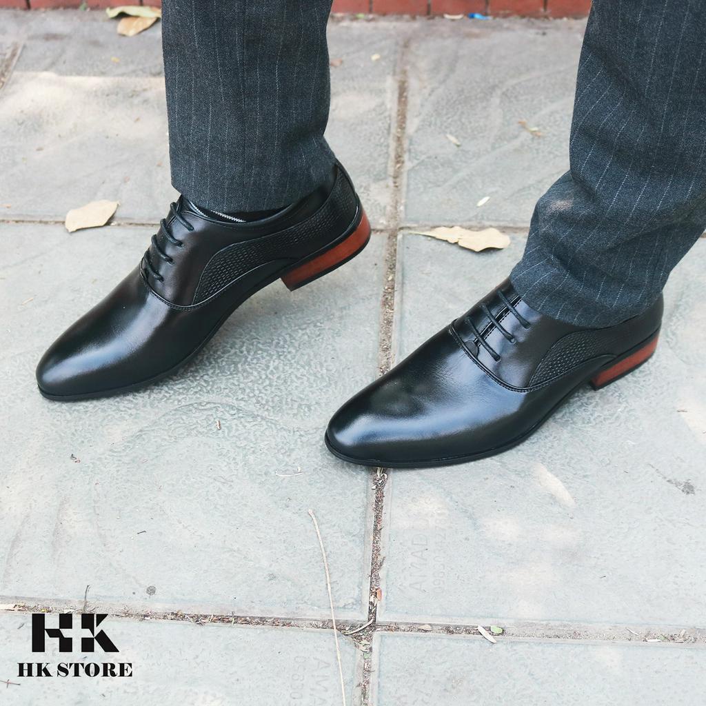 Giày tây nam đế phíp - da bò cao cấp siêu sang - hàng chính hãng HK.STORE - đẳng cấp, sang trọng - bảo hành 12 tháng