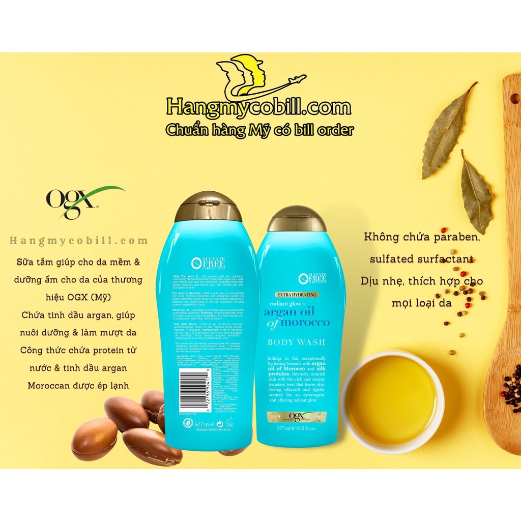 Sữa tắm OGX tẩy tế bào chết - dưỡng da - 577ml