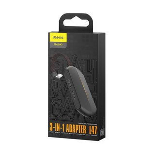 Bộ chia cổng Lightning 1 thành 2 + Audio AUX3.5mm chuyên dùng cho Game thủ Baseus L47 cho iPhone/ iPad
