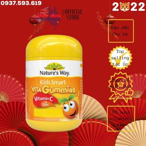 Hàng Chuẩn ÚC Kẹo bổ sung vitamin C & kẽm tăng đề kháng cho bé Nature s Way thumbnail