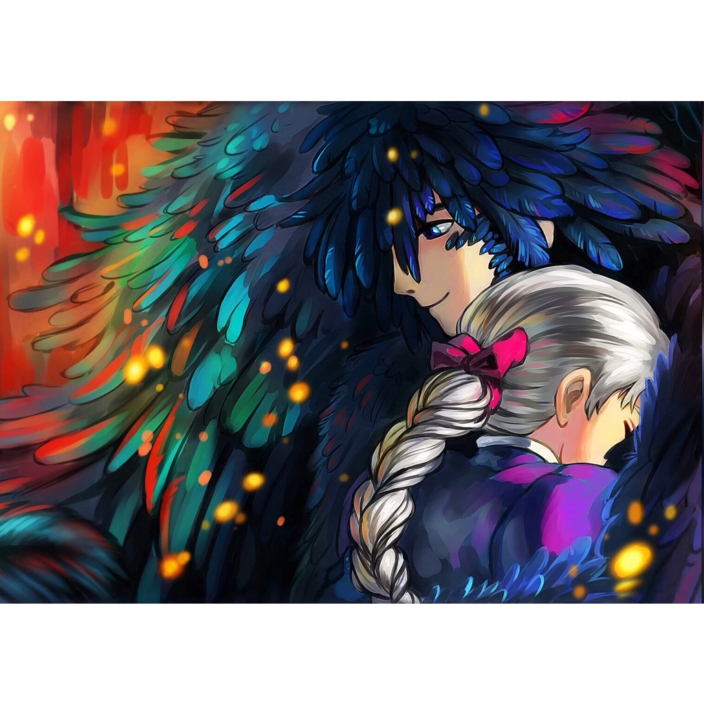 Bộ Tranh Đính Đá 5D Toàn Diện Họa Tiết Lâu Đài Chuyển Động Độc Đáo DIY Dùng Trang Trí