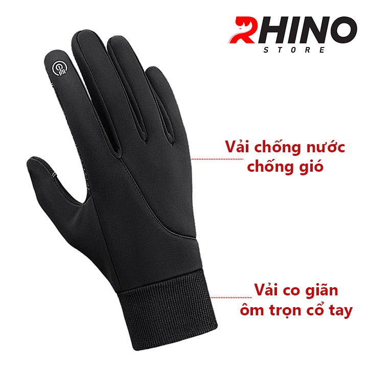 Găng tay giữ ấm mùa đông chống gió, kháng nước mưa Rhino G102 thể thao cảm ứng điện thoại, đi xe máy