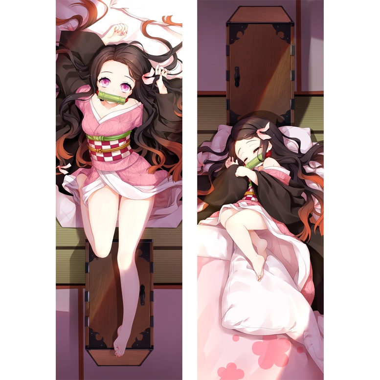 Vỏ Gối In Hình Nhân Vật Anime Demon Slayer Kamado Nezuko Dakim Sakura Kamado Nezuko Kimetsu no Yaiba 60x180cm