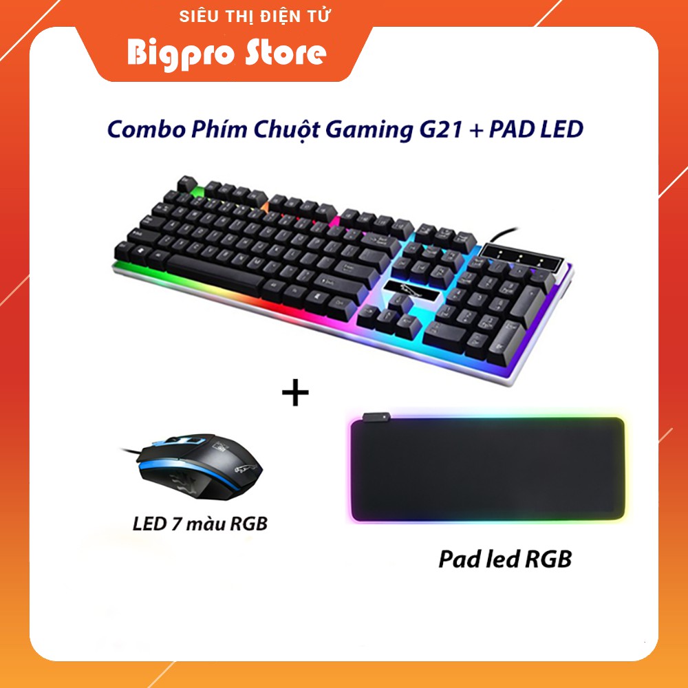 Bộ Bàn Phím máy tính G21 Kèm Chuột Máy Tính Con Báo Có LED 7 Màu Ấn Tượng ( BH 6 tháng )