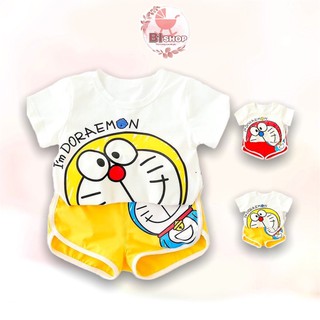 Quần Áo Trẻ Em Bi Kids Thời Trang Cho Bé , Bộ Cộc Tay Doremon Đáng Yêu Cực Dễ Thương Vải Cotton 100% Cao Cấp