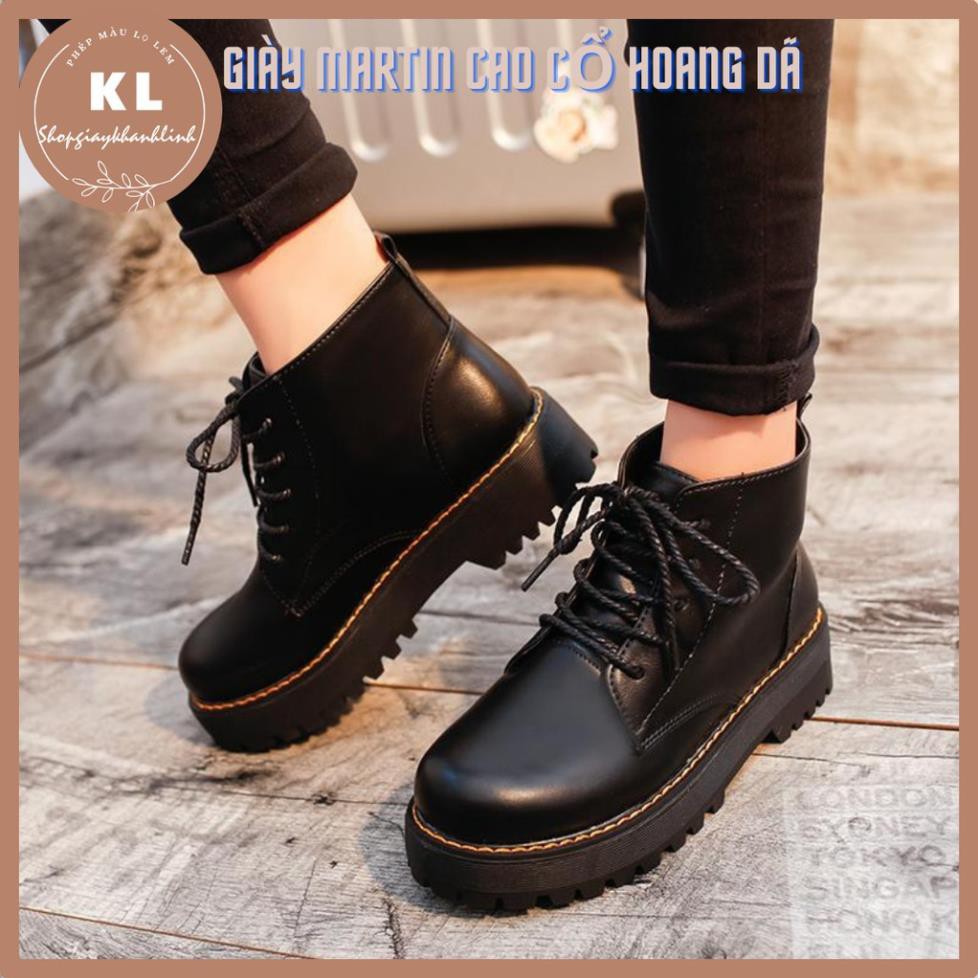 Giày/ bốt ulzzang vintage MARTIN cổ cao buộc dây tăng chiều cao mang phong cách hoang dã -h91 | BigBuy360 - bigbuy360.vn