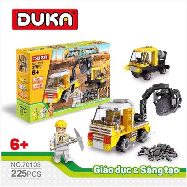 Bộ đồ chơi Ghép hình DUKA - xây dựng thành phố 225 chi tiết   - MLB