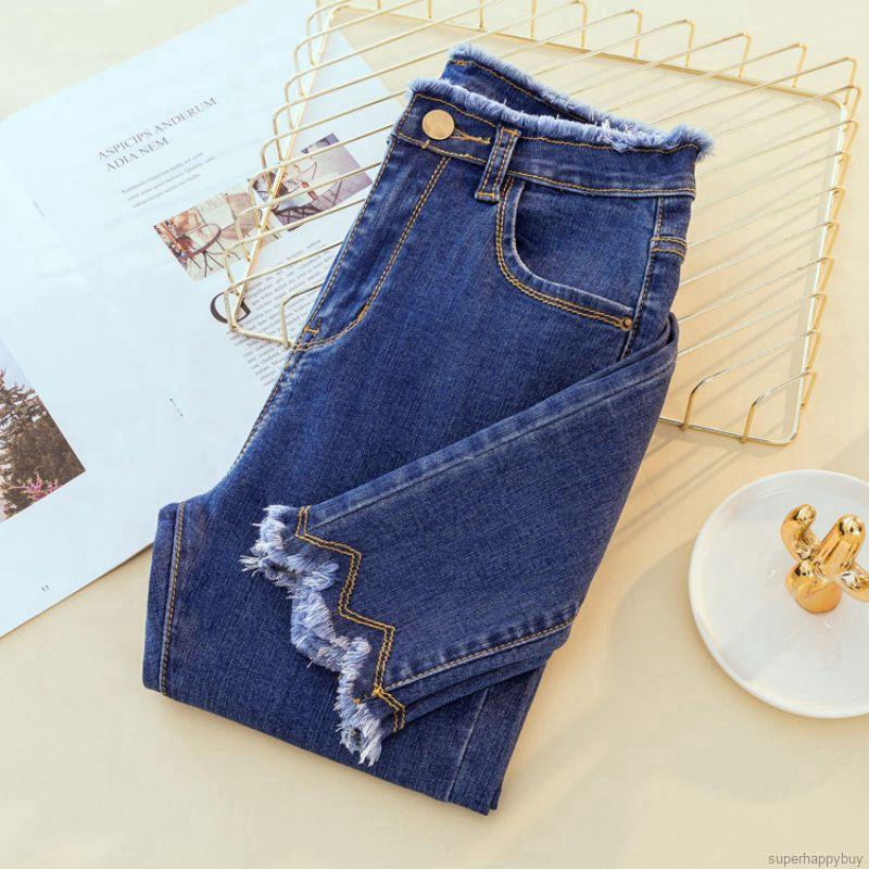 Quần jeans nữ lưng cao co dãn