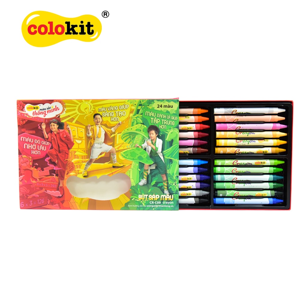 Bộ sáp màu Thiên Long Colokit 10/12/18/24 màu