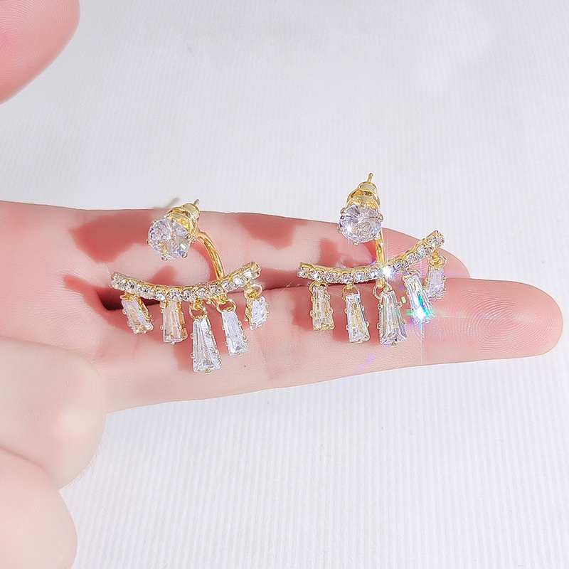 [Jiudoulan] Khuyên Tai Tua Rua Vàng Zircon Tinh Tế Thời Trang Cho Nữ