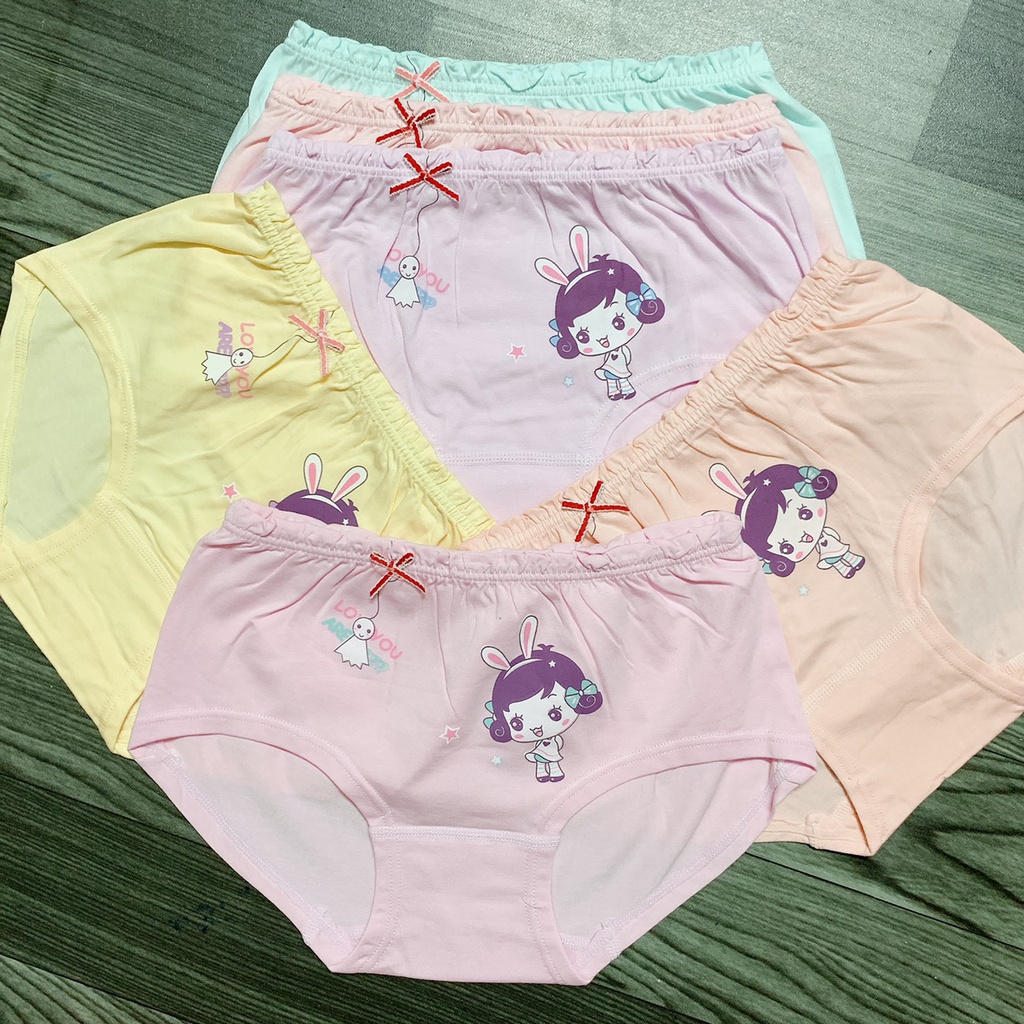 Bộ 5 quần lót bé gái Hàn Quốc vải cotton PT023
