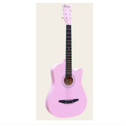 Đàn Guitar Acoustic Gỗ Hồng Đào Dáng Khuyết Màu Hồng