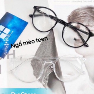 [Sẵn hàng sỉ 11k] Kính thời trang mắt mèo tròn gọng nhựa siêu bền