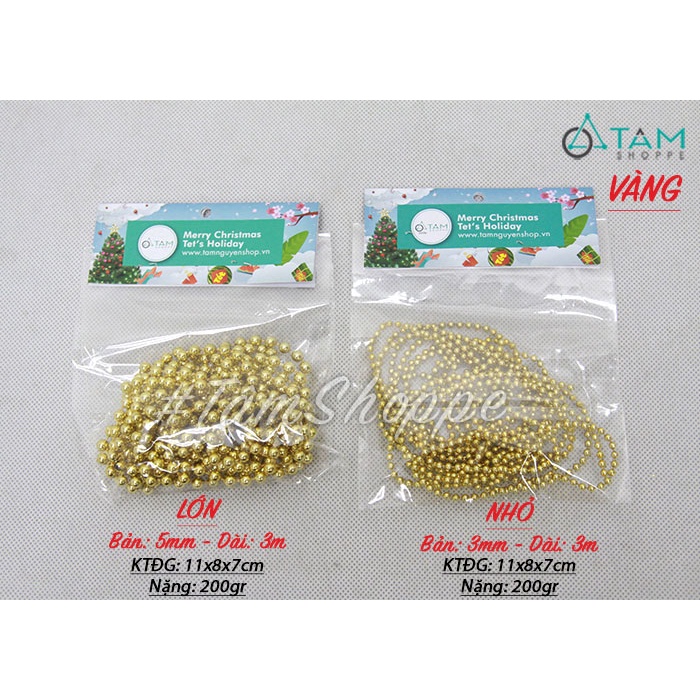 Dây hạt cườm nhựa trang trí handmade dây 3m
