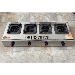 Bếp Gas 4 Lò Mỳ cay - Bếp Mỳ Cay bánh xèo INox 4 cửa - Bếp Cơm Niêu