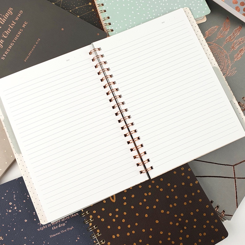 Sổ gáy xoắn B5 giấy kẻ ngang, bìa in chữ quote cực xịn - hàng xuất khẩu Fringe Studio Mỹ