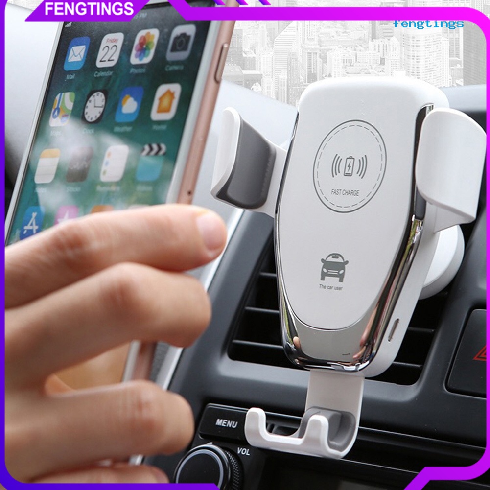 Giá Đỡ Điện Thoại Kiêm Sạc Không Dây 15W Gắn Lỗ Thông Gió Xe Hơi Dành Cho iPhone Samsung Huawei