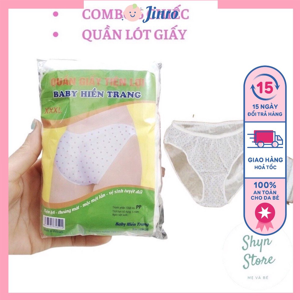 SET 6 QUẦN LÓT GIẤY COTTON DÙNG 1 LẦN CHO MẸ BẦU SAU SINH/SINH VIÊN HỌC QUÂN SỰ/ DU LỊCH