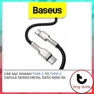 Dây cáp sạc nhanh typec to typec 100w cho macbook laptop baseus cafule series metal data cable dài 1m