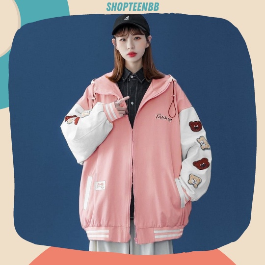 Áo Gió Nam, Áo Gió Nữ Freesize Form Rộng Thêu Gấu Ulzzang Cá Tính