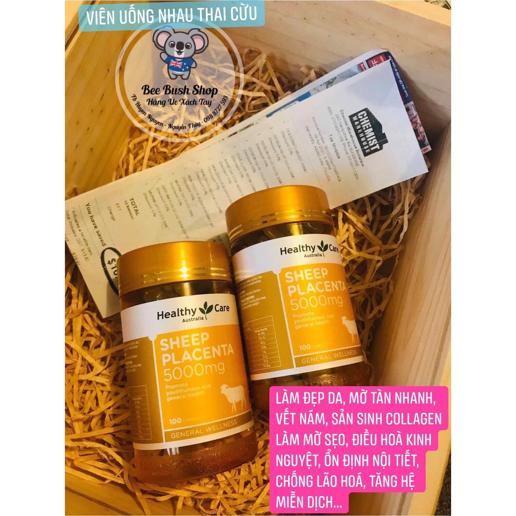 Viên Uống Nhau Thai Cừu Úc Sheep Placenta (5000mg x 100 viên)