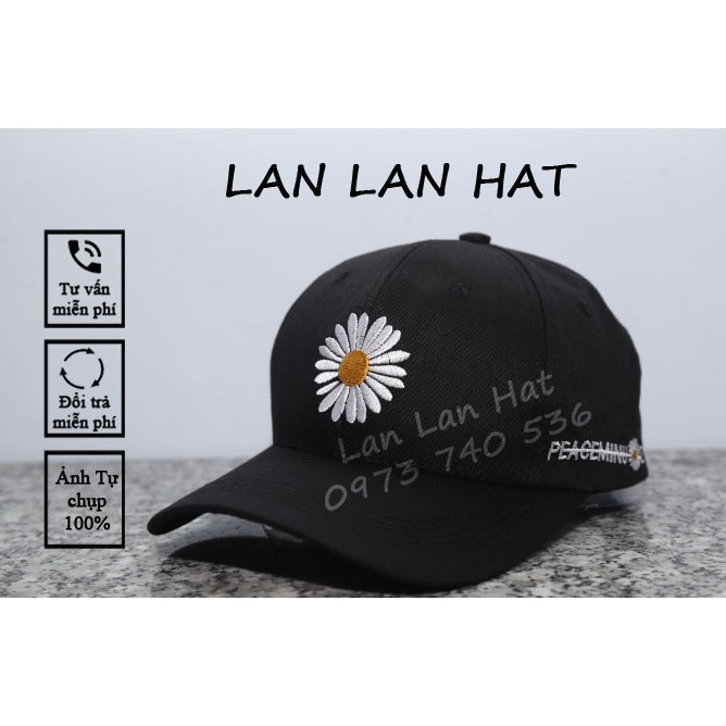 Mũ Kết Lưỡi Trai Kaki Thêu Hoa Cúc Thời Trang Nam Nữ- Hottrend Hè 2021