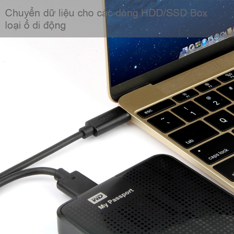 Dây cáp chuyển USB type-C 3.1 sang USB 3.0 Micro B cho SS Not 3 HDD box ổ cứng di động 1 mét UNITEK Y-C475BK