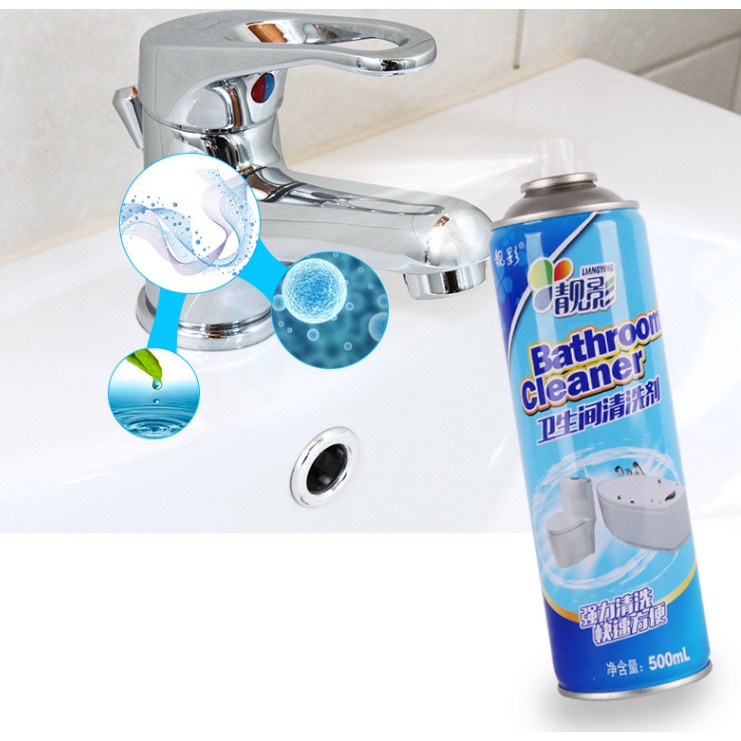 Chai xịt bọt tuyết Bathroom Cleaner đánh bay vết bẩn, vết ố vàng cứng đầu nhất dùng cho nhà tắm, nhà vệ sinh 500ml