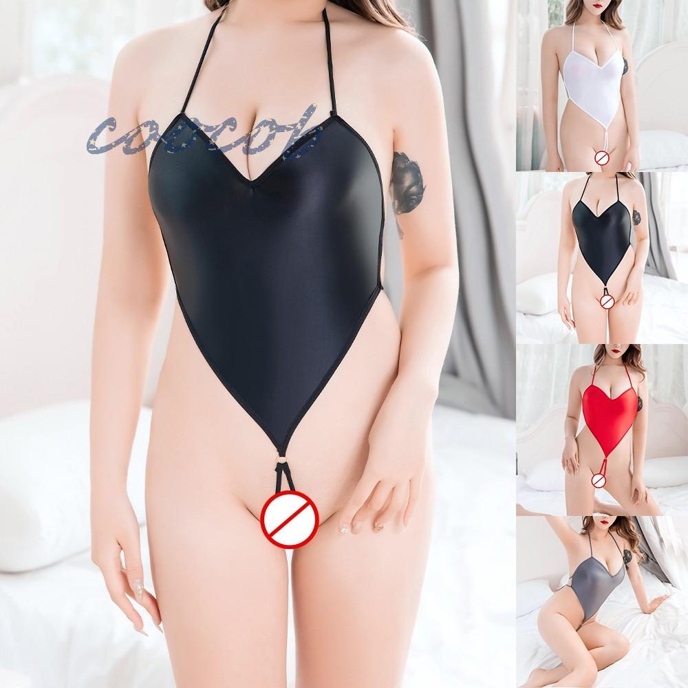 Bộ đồ lót liền thân khoét lỗ màu bóng quyến rũ cho nữ | BigBuy360 - bigbuy360.vn