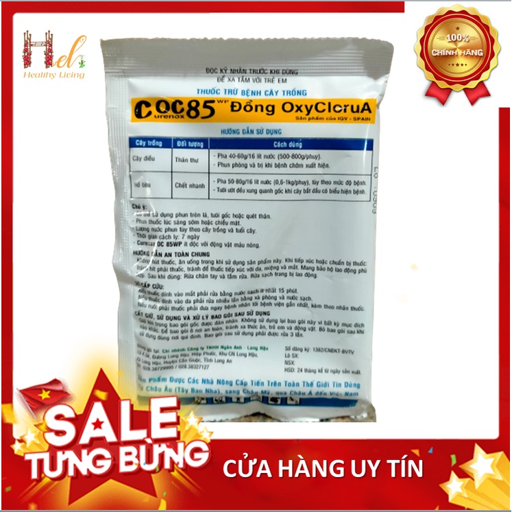 Chế phẩm phòng trừ nấm bệnh, diệt vi khuẩn, tăng vi lượng đồng COC 85 / gói 20 gr