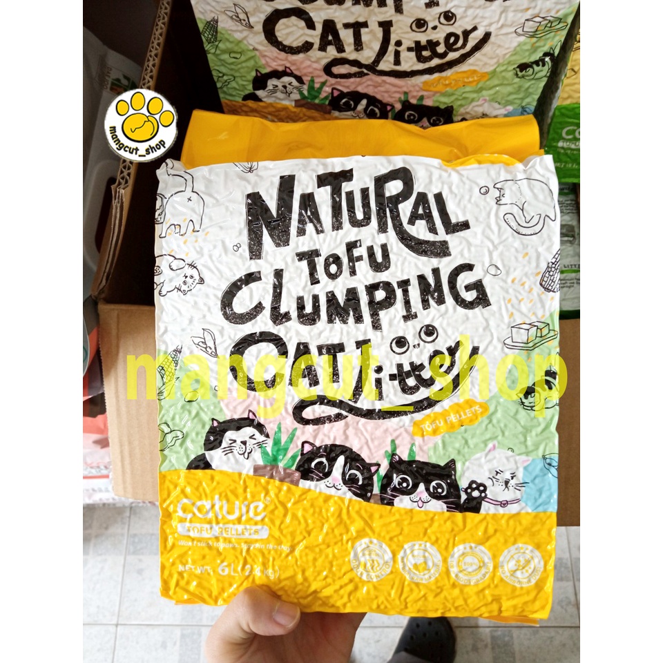 Cát đậu nành Cature cho mèo chính hãng 6l túi 2,4kg -  cát gỗ Nature Tofu