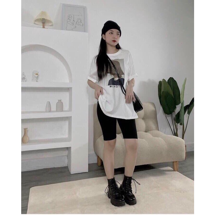 [ HÓT ] 1 Set Áo Thun Nam Nữ Tay Lỡ In Hình Cô Gái MENOTN Form Rộng Unisex- Zadola fashion