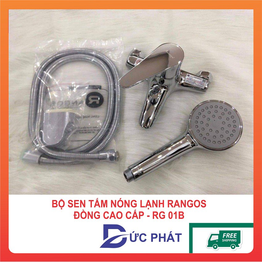 Bộ sen tắm cao cấp Rangos RG-01B, Vòi hoa sen nóng lạnh hàng chất lượng cao, bảo hành 3 năm, hàng công ty