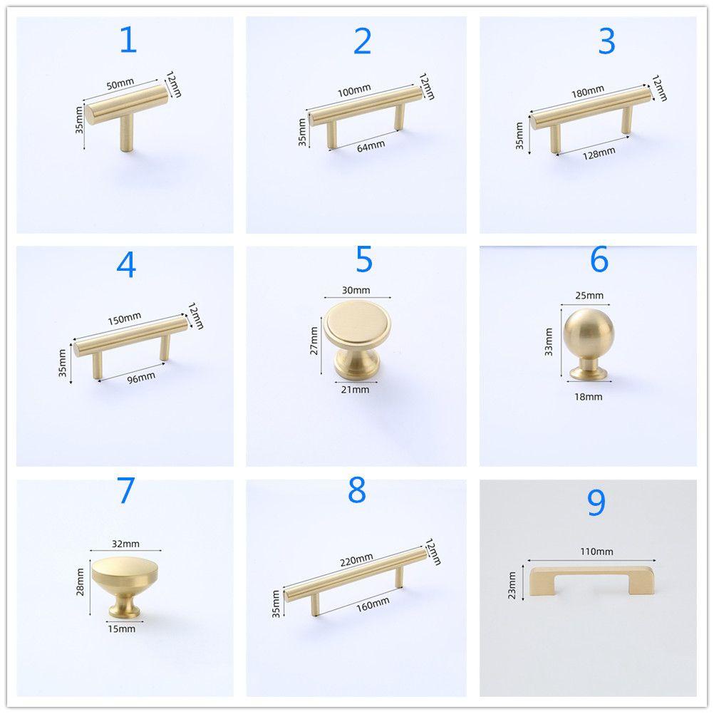 PISTA Tay Nắm Tủ Quần Áo Bằng Đồng Thau Phong Cách Châu Âu Mờ|Tay Nắm Cửa Tủ Chén Nhà Bếp Chất Lượng Cao