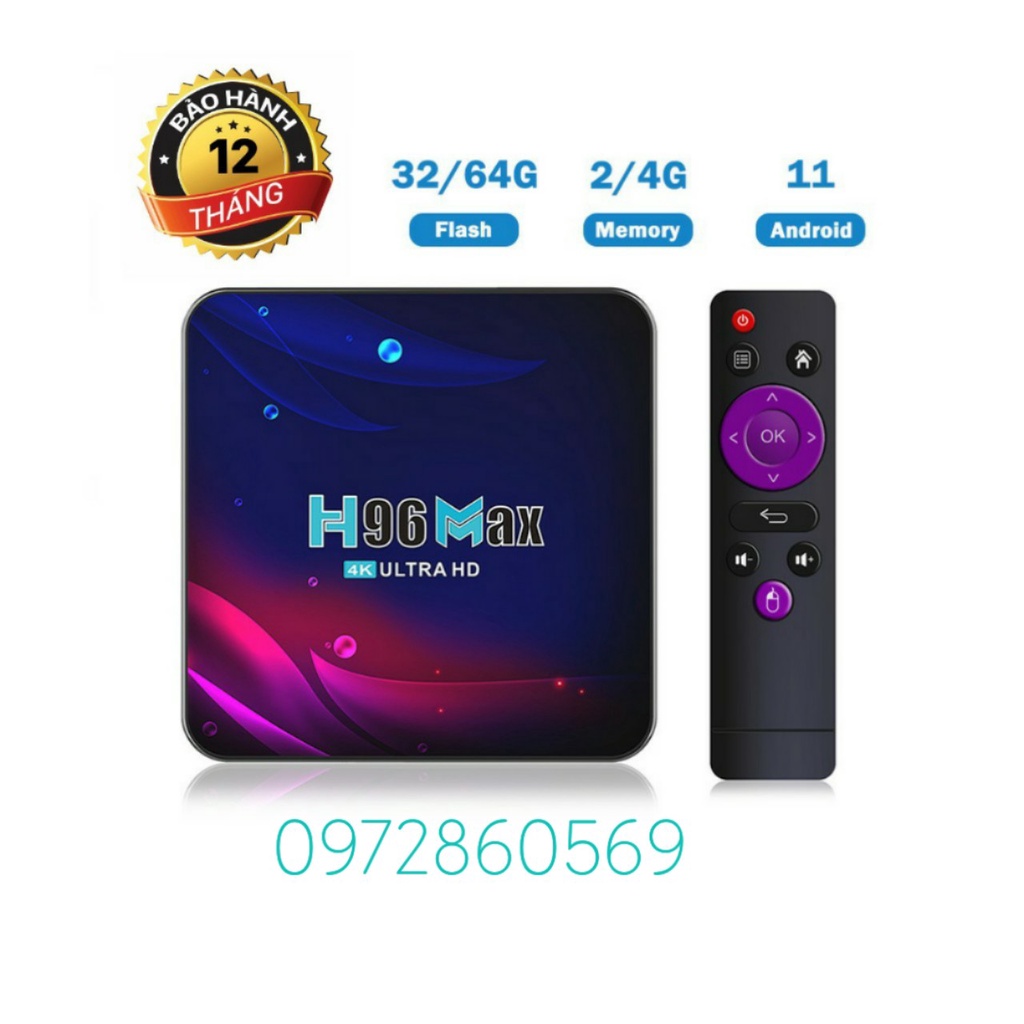 [SẴN HÀNG] Android TV Box thông minh H96 Max V11 Android 11 RK3318 4G 64G Bluetooth 4.0 giọng nói Google 2.4G 5G Wifi 5