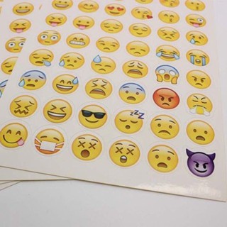 4 tấm sticker emoji dán laptop , notebook