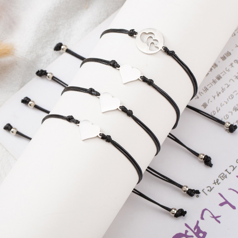 Set 4 Vòng Tay Trái Tim Ghép Đôi Cho Mẹ Và Con Gái