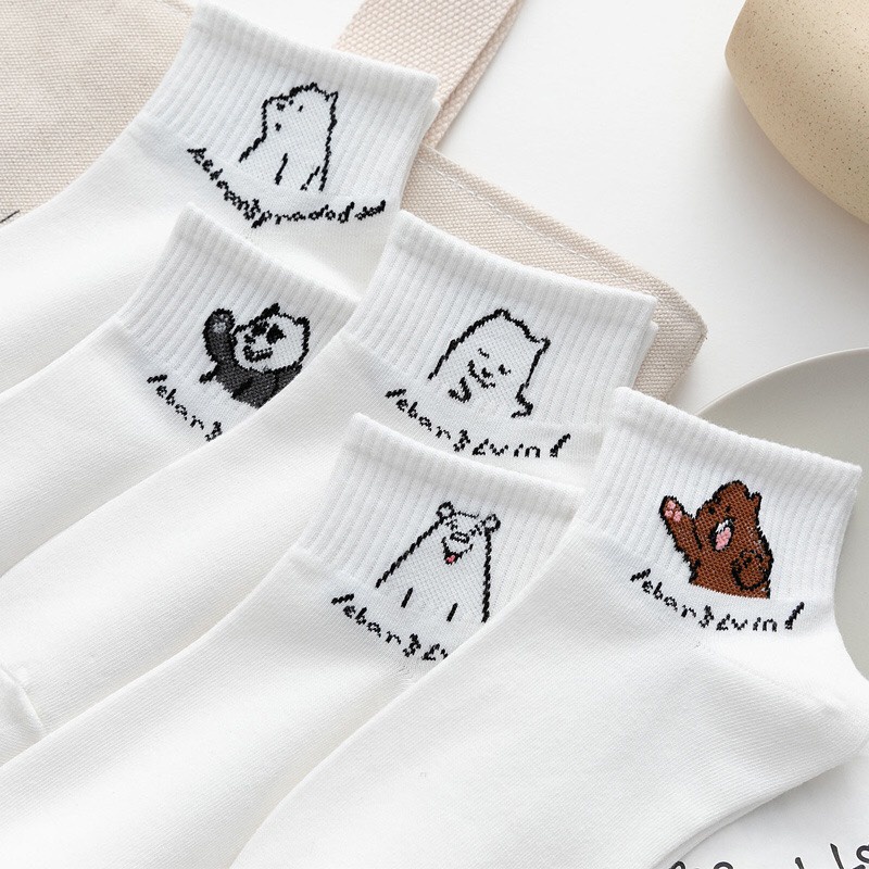 Tất nữ họa tiết hình con vật đáng yêu co dãn thấm hút mồ hôi