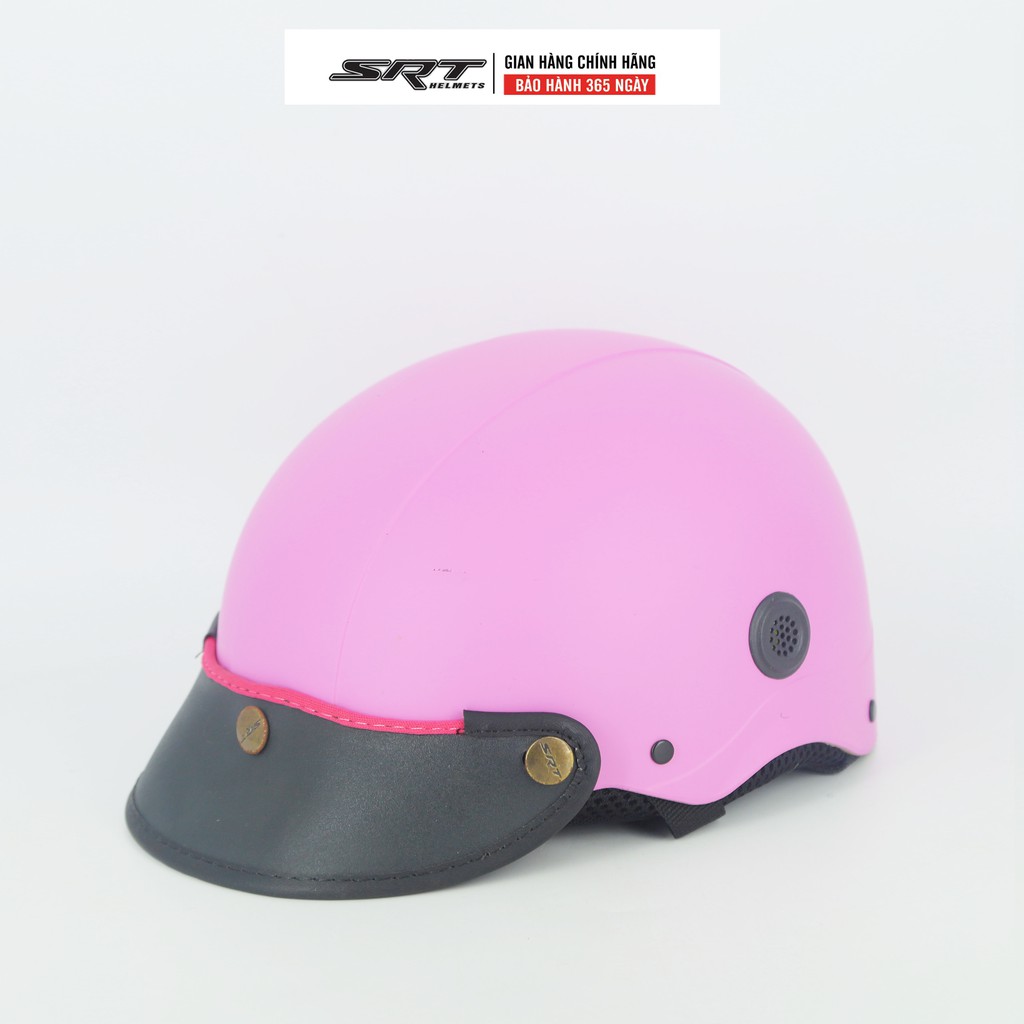 Mũ bảo hiểm nửa đầu SRT - Nón kiểu sơn có lỗ thông gió - Màu hồng