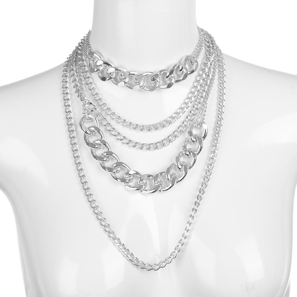 Vòng Cổ Choker Dây Xích Dày Dặn Phong Cách Hip Hop Punk Cho Nữ