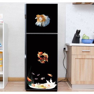 Decal trang trí tủ lạnh mẫu cá Koi 1
