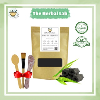 [THE HERBAL LAB] Tinh than tre hoạt tính nguyên chất HANDMADE + tặng bộ dụng cụ đắp mặt