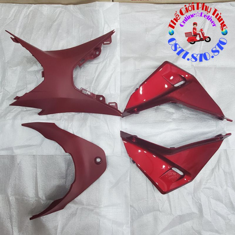 Bộ yếm nhựa thông gió Wave125i Đỏ Zin Thái Lan - 64455-K73-T60ZA/ 64360-K73-T60ZA/ 64350-K73-V40ZD