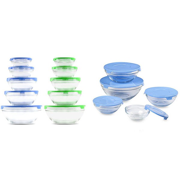 Bộ 5 tô thủy tinh Cooking Bowl có nắp đậy