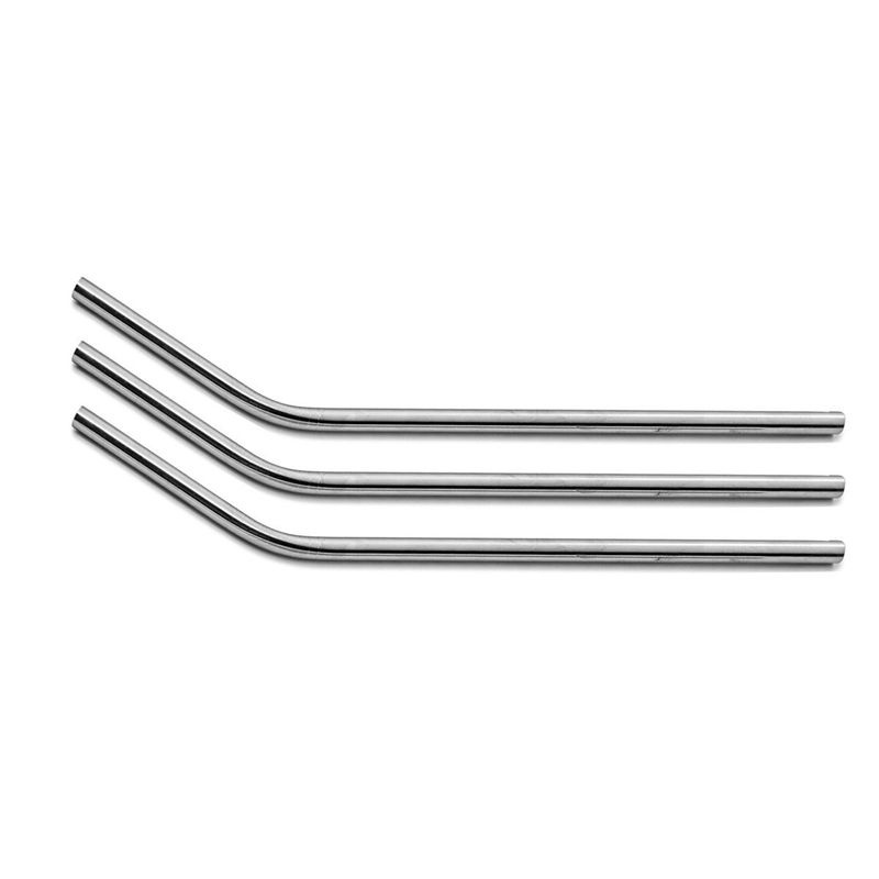 3 Pcs Stainless Steel Metal Drinking Straw Straws + 1 Cleaner Brush